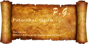 Patocskai Gyula névjegykártya