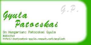 gyula patocskai business card